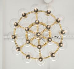  Staff Leuchten Rare Motoko Ishii for Staff Leuchten chandelier in Brass with 37 Globes - 3084263