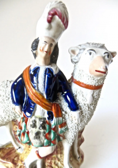  Staffordshire Staffordshire Figurine Young Highland Boy Standing by a Sheep circa 1860 - 3008430