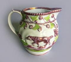  Staffordshire Staffordshire Pearlware Pink Lustre Dog Jug - 3311827