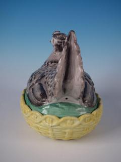  Staffordshire Staffordshire Pottery Hen with Chicks on Nest - 1747762