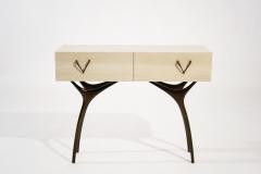  Stamford Modern Crescent Console in White Oak - 3397399