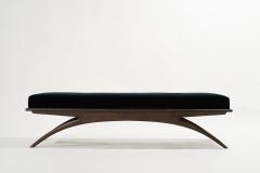  Stamford Modern Large Scale Convex Bench in Oak and Mohair by Stamford Modern - 2560375