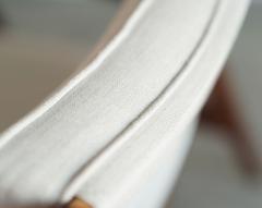  Stamford Modern Walnut Lounge Chairs in Grey Linen by Jens Risom Model U430 C 1950s - 4485714