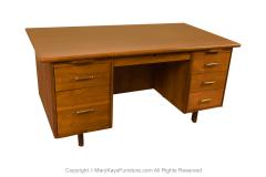  Standard Furniture Mid Century Walnut Large Executive Desk - 3413133