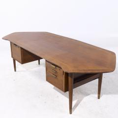  Standard Furniture Standard Furniture Mid Century Walnut Boomerang Executive Desk - 4130326