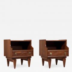  Stanley Furniture Mid Century Modern Sculpted Night Stands by Stanley Furniture - 2323352