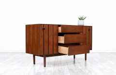  Stanley Furniture Mid Century Modern Walnut Credenza with Rosewood Inlaid by Stanley Furniture - 2605650