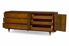  Stanley Furniture Stanley Furniture Modern Walnut Geometric Carved Front Sideboard Credenza - 4274464