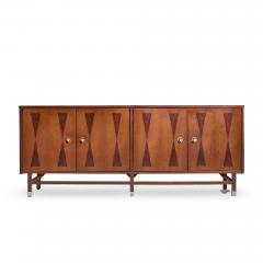  Stanley Furniture Stanley Mid Century Walnut Harlequin Credenza - 4498298