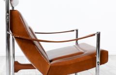  Steiner Mid Century French Modern Sculpted Walnut Leather Lounge Chairs by Steiner - 3076618