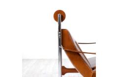  Steiner Mid Century French Modern Sculpted Walnut Leather Lounge Chairs by Steiner - 3076623