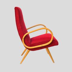  Stella Durera Pair of French 1950s Red upholstered armchairs by Stella Durera - 4150310