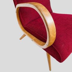  Stella Durera Pair of French 1950s Red upholstered armchairs by Stella Durera - 4150319