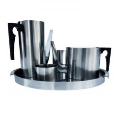  Stelton Arne Jacobsen Mid Century Modern Tea or Coffee Set in Stainless by Stelton - 4014313
