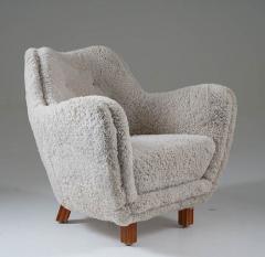  Sten Wic ns M belfabrik Sheepskin Modern Lounge chairs by Sten Wic ns M belfabrik 1950s Sweden - 3102618