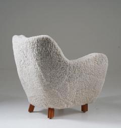  Sten Wic ns M belfabrik Sheepskin Modern Lounge chairs by Sten Wic ns M belfabrik 1950s Sweden - 3102626