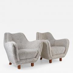  Sten Wic ns M belfabrik Sheepskin Modern Lounge chairs by Sten Wic ns M belfabrik 1950s Sweden - 3104109