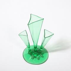  Steuben Glass Art Deco Three Prong Vase Shape 6873 in Pomona Green Glass by Steuben - 4403385