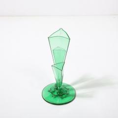  Steuben Glass Art Deco Three Prong Vase Shape 6873 in Pomona Green Glass by Steuben - 4403386