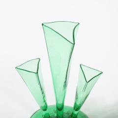  Steuben Glass Art Deco Three Prong Vase Shape 6873 in Pomona Green Glass by Steuben - 4403394