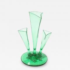  Steuben Glass Art Deco Three Prong Vase Shape 6873 in Pomona Green Glass by Steuben - 4404042