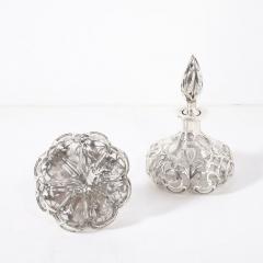  Steuben Glass Pair of Art Nouveau Fine Sterling Overlay Perfume Bottles signed Steuben - 4162114