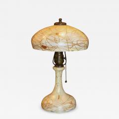  Steuben Glass Steuben Art Glass Lamp with Hearts and Vines White Gold Small - 4297191