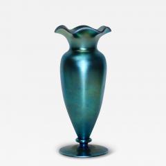  Steuben Glass Steuben Blue Aurene Glass Pinch Rim Vase - 4311298