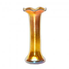  Steuben Glass Steuben Gold Aurene Glass Ruffled Trumpet Vase - 4310789