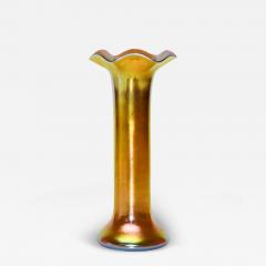  Steuben Glass Steuben Gold Aurene Glass Ruffled Trumpet Vase - 4311311