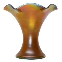  Steuben Glass Steuben Gold Aurene Ruffled Trumpet Glass Vase - 4310792