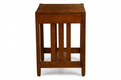  Stickley Bros Stickley Bros Mission Oak table desk with a drawer and side slat design - 4665436