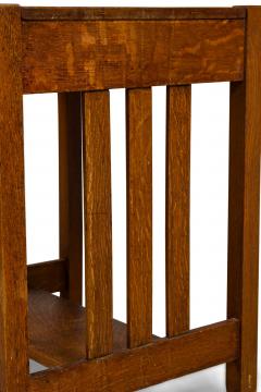  Stickley Bros Stickley Bros Mission Oak table desk with a drawer and side slat design - 4665441