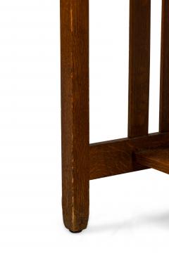  Stickley Bros Stickley Bros Mission Oak table desk with a drawer and side slat design - 4665442