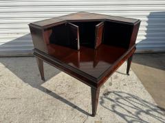  Stickley Brothers Stickley Flaming Mahogany with leather top Corner End Table - 4383286
