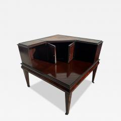  Stickley Brothers Stickley Flaming Mahogany with leather top Corner End Table - 4383796