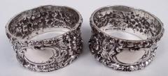  Stieff Pair of Stieff Baltimore Repousse Sterling Silver Napkin Rings - 4221269
