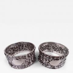  Stieff Pair of Stieff Baltimore Repousse Sterling Silver Napkin Rings - 4225790
