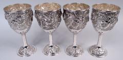  Stieff Set of 4 Stieff Baltimore Repousse Sterling Silver Goblets 1934 - 4338798