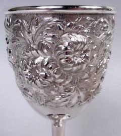  Stieff Set of 4 Stieff Baltimore Repousse Sterling Silver Goblets 1934 - 4338833