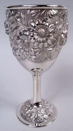  Stieff Set of 4 Stieff Baltimore Repousse Sterling Silver Goblets 1934 - 4338838