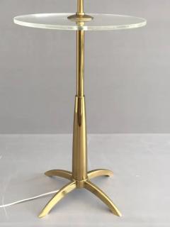  Stiffel Lamp Company Brass and Acrylic Floor Lamp End Table - 3349376