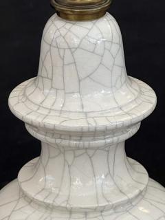  Stiffel Lamp Company Pair 1960s Stiffel Asian Inspired Ivory Crackle glaze Ginger Jar Lamps - 4485364