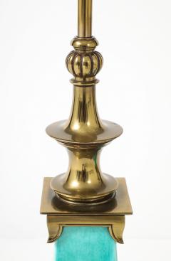  Stiffel Lamp Company Pair of 1960s Jade Green Ceramic Pagoda Lamps by Stiffel Lamp company - 4708469