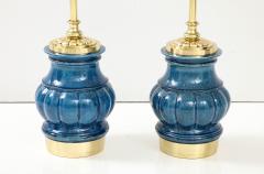  Stiffel Lamp Company Pair of Ceramic Lamps with a Blue Crackle Glaze  - 3016985