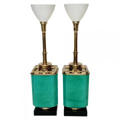  Stiffel Lamp Company Pair of Ceramic and Brass Table Lamps by Stiffel - 3792425