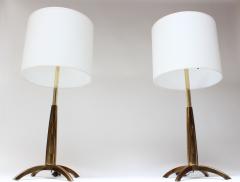  Stiffel Lamp Company Pair of Mid Century Stiffel Rocket Table Lamps in Brass - 3674302