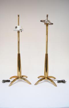  Stiffel Lamp Company Pair of Mid Century Stiffel Rocket Table Lamps in Brass - 3674306