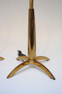  Stiffel Lamp Company Pair of Mid Century Stiffel Rocket Table Lamps in Brass - 3674309