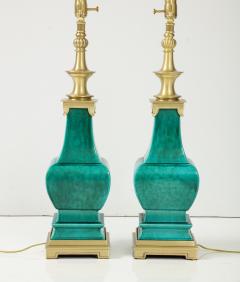  Stiffel Lamp Company Stiffel Emerald Green Porcelain Midcentury Lamps - 3124823